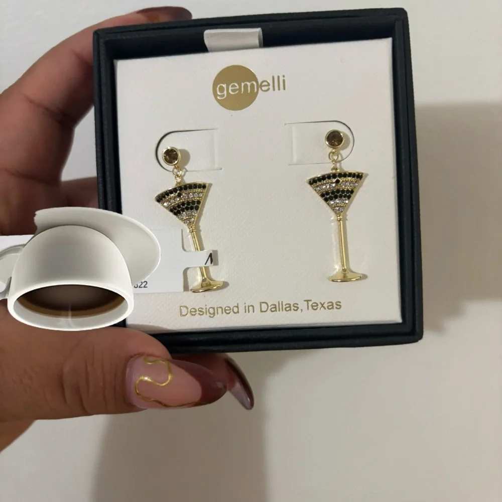 Gold Espresso Martini Earrings - Picture 1 of 3